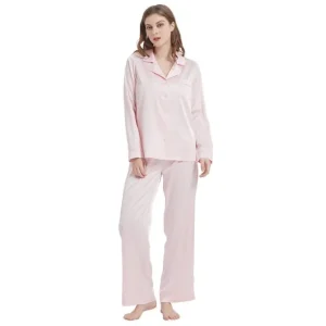 Women’s Pajama Set Long Sleeve Modal Pjs Girls Sleepwear Top With Pants Soft Loungewear Nightwear