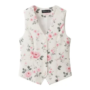 Womens Suit Vest Petite Waistcoat Spring Summer New Slim Fit Elegant Outerwear Layering Piece Short Style Gilet