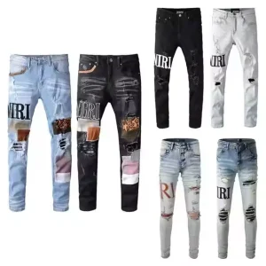 YF Luck Inventory Clothing Brand Used Clothing Men’s Boys Jeans Inventory Brand Denim Jeans Skinny Straight Pant