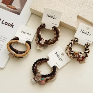 YIYI Japanese and Korean Simple Hair Rope Set Hair Accessories Girls Kids Hair Rope 4pcs set