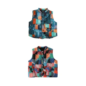 YOEHYAUL New Korean Style Warm Waistcoat Vest Jackets Winter Coat for Children Puffer Vest for Kids Boy Jacket Winter