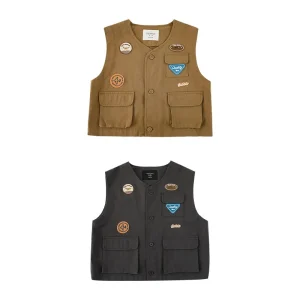 YOEHYAUL Waistcoat Vest Jackets Coat for Children and Cotton Vest Sweater for Kids Baby Boys Jacket