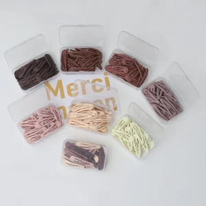 YUCAT 30-piece Set 5-cm Children Rubber Paint Frosted Bangs Hair Clip Accessories Matte Hairgrips for Girls Kids