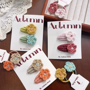 YUCAT Cute Flower Children Korean Clamps Hair Clips Accessories Hair Tie Clip Set for Girls Kids
