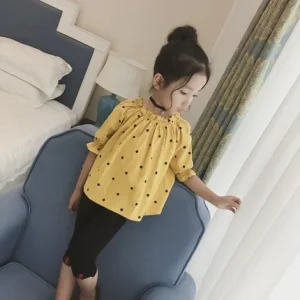 Young Girl’s Different Types Design Golden Colour Off Shoulder Blouse