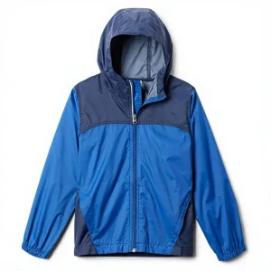 Youth Boys Glennaker Printed Washed 100% Polyester Summer Zipper Hooded Rain Jacket
