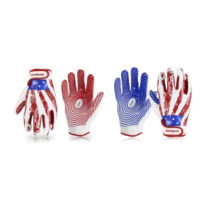 Youth Football Gloves for Boys Girls Sticky Wide Receiver Gloves for Kids Junior Flag American Football Gloves