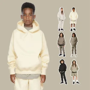 Youth Solid Color Blank Sports Hoodies Children’s Boys and Girls Cotton Wool Hoodies