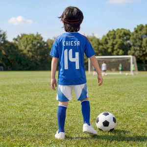 for Boys’ Football Jersey Set New Children’s Leisure Style Polyester Mesh Sports Two Piece Set Size 14