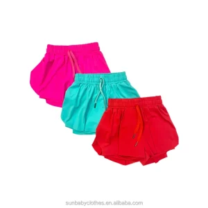 kids clothes spring summer solid bright athletic shorts gymnastic wear shorts for baby girl