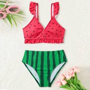 new European girls’ swimwear sets children’s printed watermelon two piece baby girls’ swimwear