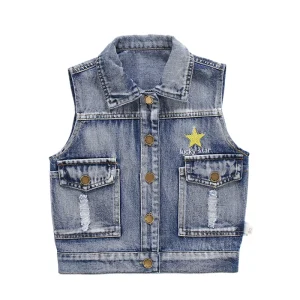new design blue sleeveless toddler boy paded vest customized kids vests
