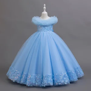 sequined princess dresses for girls fluffy party gowns with flowing sleeves perfect for birthday girls