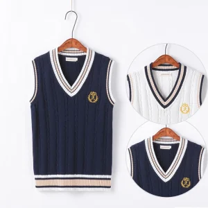 v Neck School Girls Boys Sweaters Vest Custom Color Sweater Vest